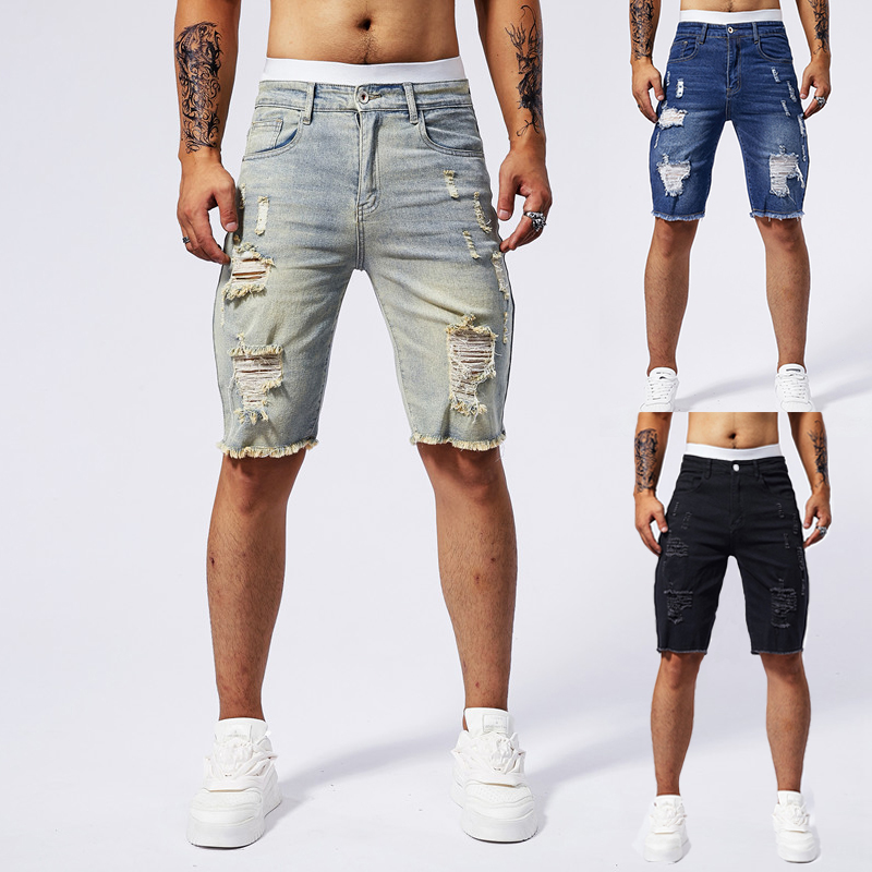 Streetwear Brands - 2025 Summer New Men's Ripped Denim